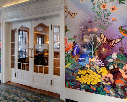 Die berühmte Schläpfer-Tapete im Hotel Bellevue Interlaken