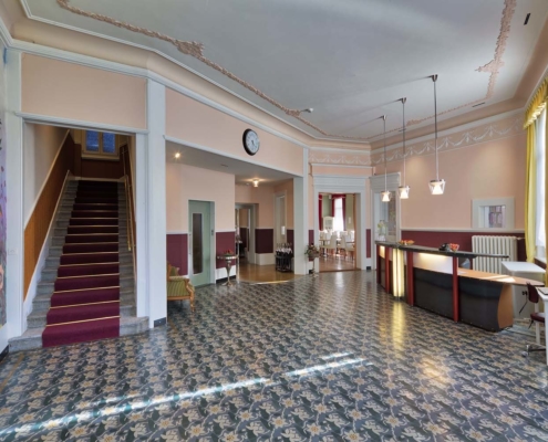 Lounge and reception area of Hotel Bellevue Interlaken Switzerland