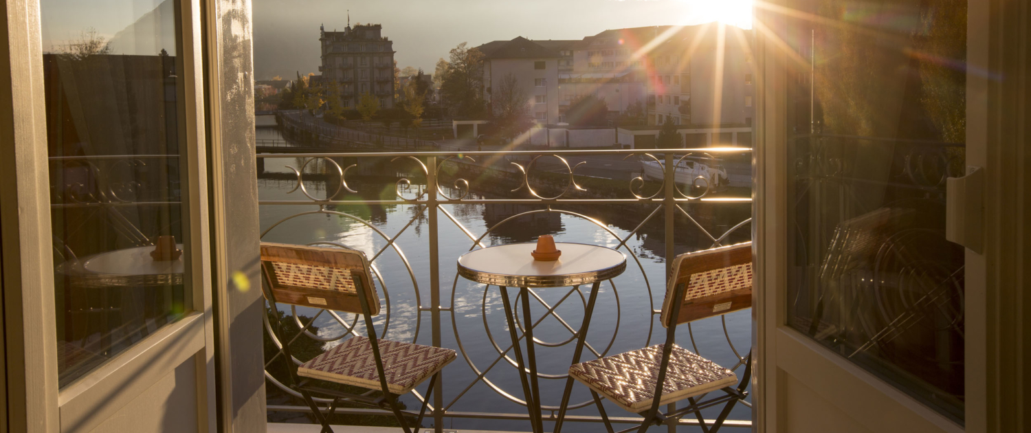 Tolle Aussichten von jedem Zimmer im Hotel Bellevue Interlaken