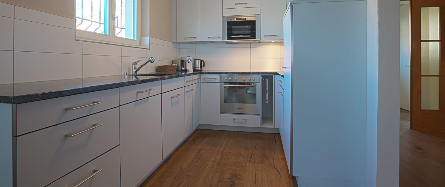 Küche im Ferienhaus Riverhouse des Hotel Bellevue Interlaken