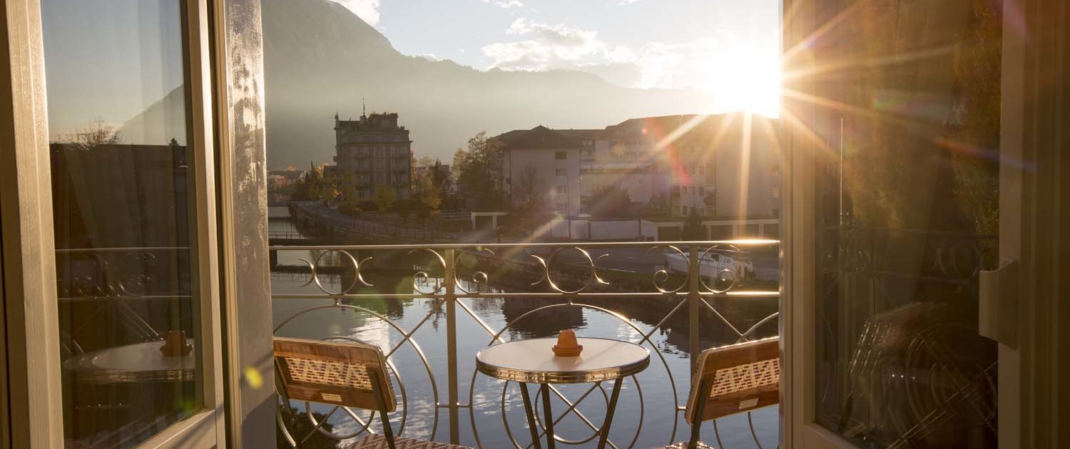 Great views from all hotel rooms at Hotel Bellevue Interlaken Switzerland