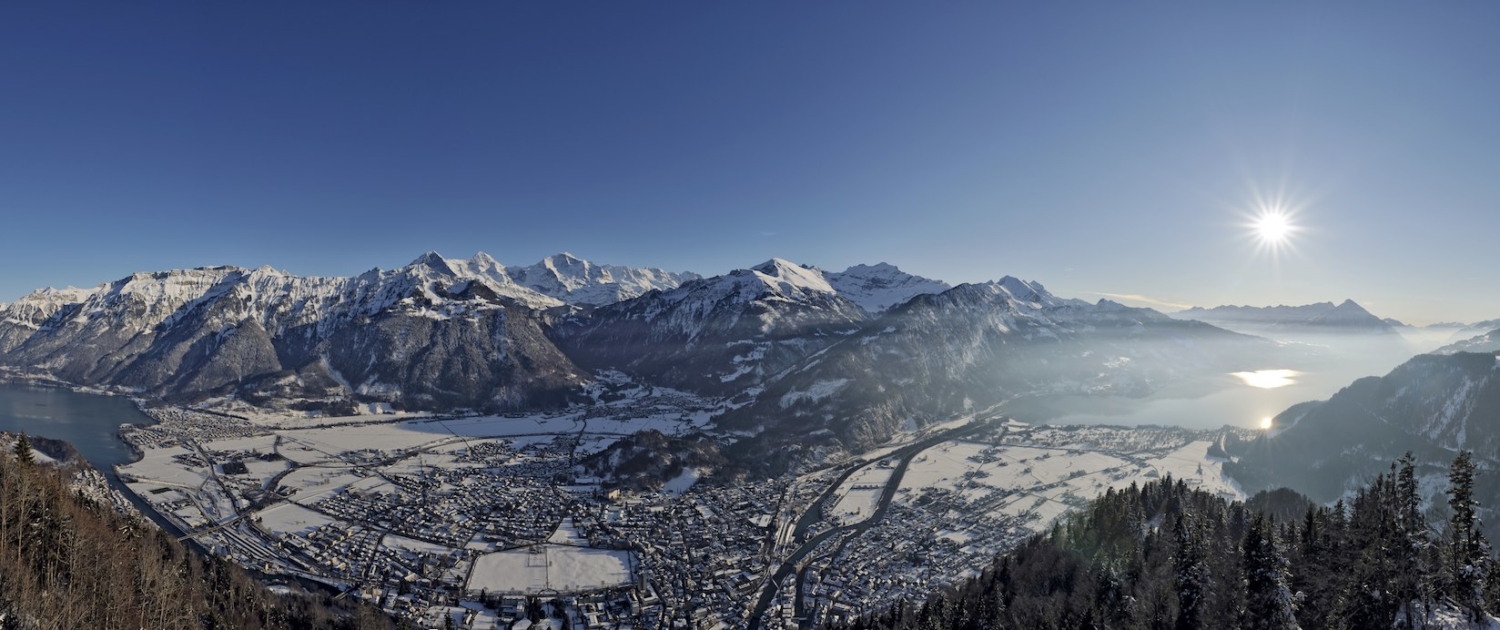 Interlaken panoramic view in winter